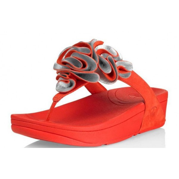 Amazing New Fitflop Frou Flower Sandals Orange For Women