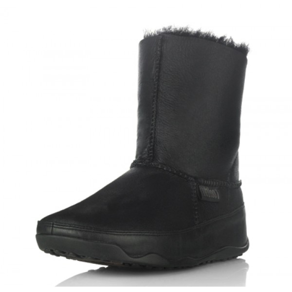 Fitflop Leather Mukluk Shoot Boots Black For Women