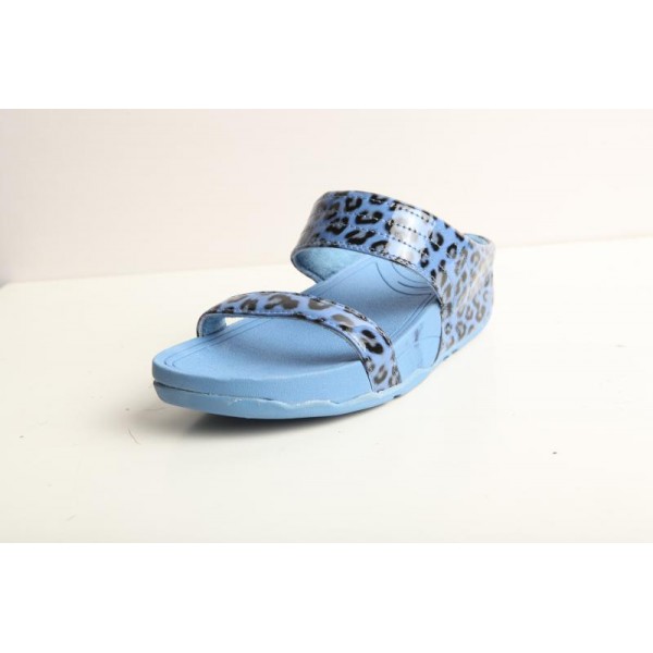 Fitflop Walkstar Slide Leopard Blue Sandal For Women