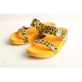 Fitflop Walkstar Slide Leopard Yellow Sandal For Women