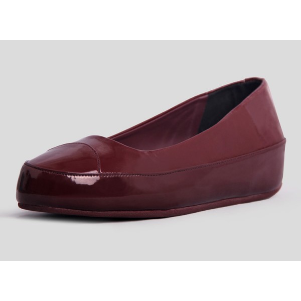 Fitflop Due Leather Bright Wine Red For Women